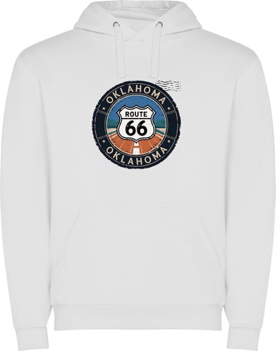 Witte Wanna have hoodie voor de echter Amerika / Verenigde Staten liefhebber Poststempel van de staat Oklahoma / Route 66 Print Full Color Color merk Roly maat S