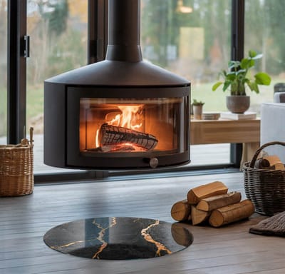 Coloray Vloerplaat Houtkachel - Plaat voor Onder Houtkachel - 50 cm x 50 cm - Open Haard Accessoires - Zwart Vloerplaat Kachel - Verwarmingsaccessoires - Plaat onder Houtkachel - Kachel Onderplaat - Vloerplaat Voor Kachel
