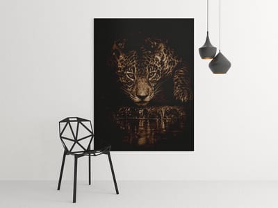 Canvas Schilderij Krachtige Luipaard – Luxe Wanddecoratie 100x75 cm
