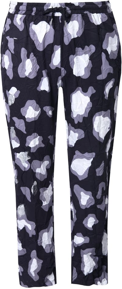 Angel of Style - Dames - Joggpants loose fit luipaard opdruk kreukels - Zwart - Maat 42