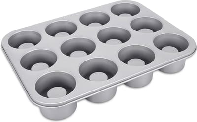 Bakvorm voor taartjes - Muffinvorm - Zelf bakken - Antiaanbaklaag - 35 x 27 cm - Grijs