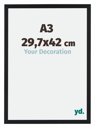 Your Decoration - Fotolijst A3 29,7x42 cm - MDF - Zwart Mat - Catania