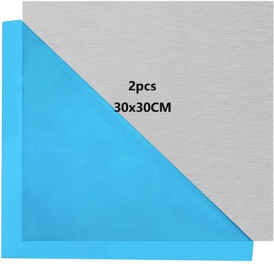 Dailygoods- Aluminiumplaat 2 mm - 30 x 30 cm - Hoogwaardig Aluminium - Sterk en Duurzaam - Beschermfolie - Glad Oppervlak - Metalen Plaat