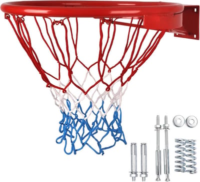 Stevige Wandmontage Basketbalkorf met Net (45 cm) - Binnen & Buiten