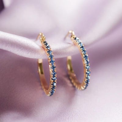 Huitan Delicate Kleine Oorbellen voor Vrouwen Briljant Blauwe Zirkonia Eenvoudig Cadeau Veelzijdige Oorbel Dames Mode Sieraden Blue gray