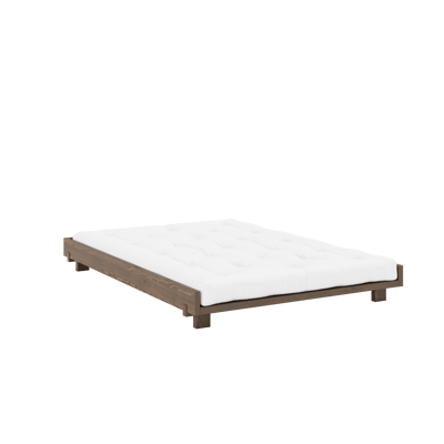 Karup Sociaal Bed - 106 Carob brown lacquered - met 2 rugleuningen - mit Beistelltische - 180 x 200 cm