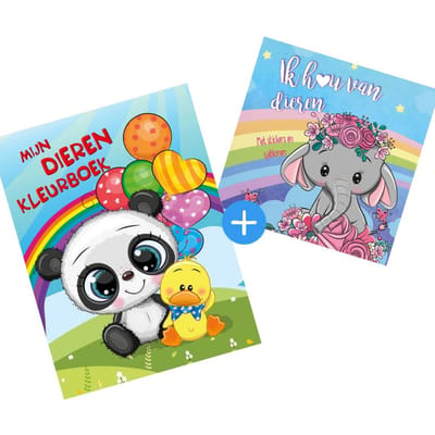 Combideal - Kleurboek & Stickerboek - Dieren