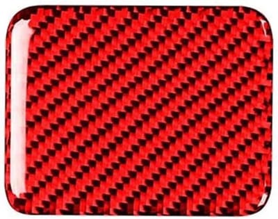 Stoelverwarming Knop Trim - Interieur Stickers - Auto Decoratie - Koolstofvezel Look - 76 mm x 59 mm - Rood