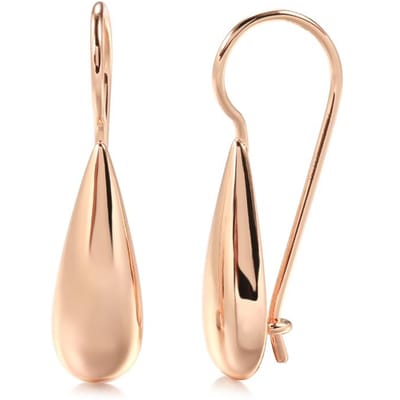 Boucles d'oreilles pendantes simples brillantes Mode Boucles d'oreilles Goutte d'eau Or Rose Pour Femmes Haute Qualité Bijoux Fins Quotidien beige