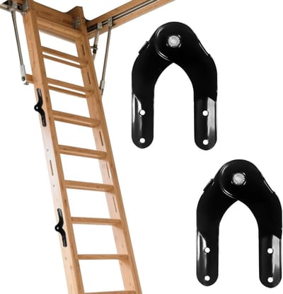 Ladder Scharnieren - Vouwtrap Onderdelen - Ladder Verstevigen - Verzinkt Staal - 11 x 16.5 cm - Zwart