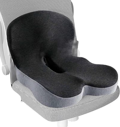 Ergonomisch Zitkussen - Lendensteun Kussen - Comfortabel Zitten - Traagschuim Vormvast - Universeel - Donkergrijs