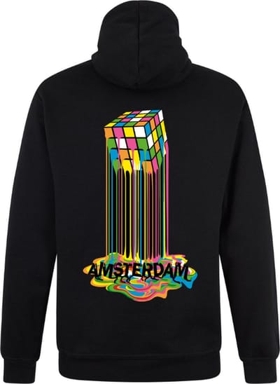 Zwarte Neon Sweater Trui Rubik's Cube Amsterdam XL
