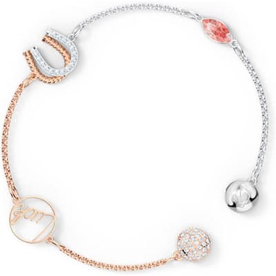 Swarovski Remix Collectie Luck Armband Multi-Metaal Afwerking Armband Damesarmband 5572648+5563083 Box (Random Color),M white