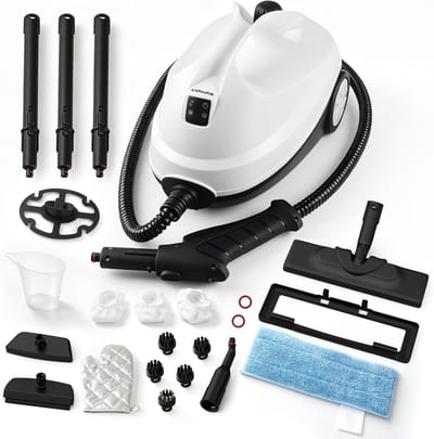 Draagbare Stoomreiniger - Huishoudelijke Stomer - Grondige Reiniging - 120 Graden Hoge Temperatuur - 20 Accessoires - Wit