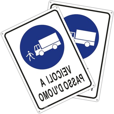 Veiligheidsborden voor Werkplekken - Verplichte Signalering voor Voertuigen, Aluminium Anti-Roest Teken 25 x 35 cm