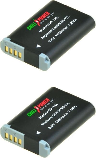 ChiliPower NB-12L accu voor Canon - 1950mAh - 2-Pack