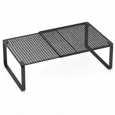 Metalen opbergrek - Schoenenrek - Voorraadkast - Wandkast - Met verstelbare telescopische planken - Voor kasten en garderobes - B27xH22xL38-62cm - Zwart