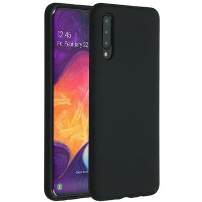 Accezz Hoesje - Geschikt voor Samsung Galaxy A30s / A50 - Liquid Silicone Backcover - Zwart
