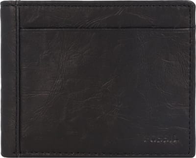 FOSSIL Leren Kaarthouder Neel Bifold With Flip ID Black Zwart