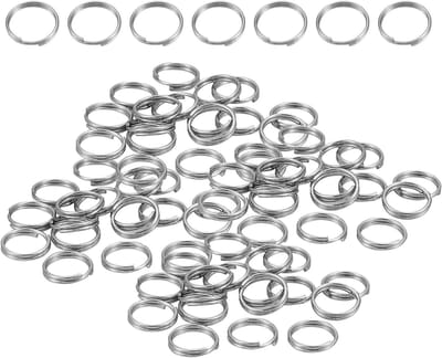 100 stuks kleine sleutelringen, sleutelring Ø 9 mm, platte sleutelring, splitring met binnendiameter voor het organiseren van sleutels, doe-het-zelf sieraden maken