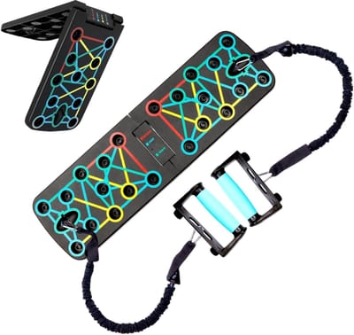 Opvouwbaar Push-up Board - Trainingsplank Kleuren - Krachttraining Spieropbouw - Instelbare Weerstand - Compact Opvouwbaar - Multicolor