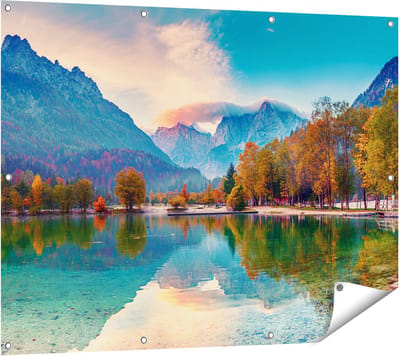 Gards Tuinposter Meer - 120x90 cm - Tuindoek - Tuindecoratie - Wanddecoratie buiten - Tuinschilderij