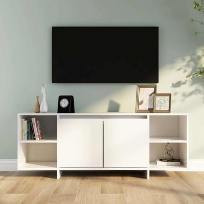 vidaXL - Tv-meubel - 130x35x50 - cm - bewerkt - hout - wit