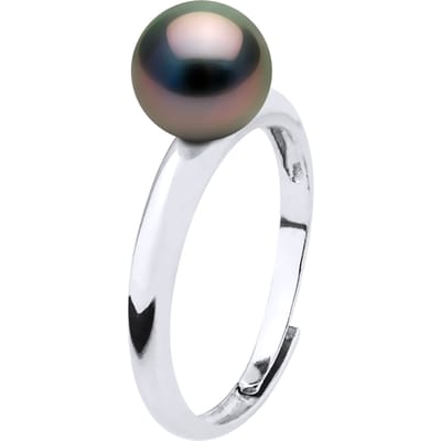 Ring Domed - Echte Cultured Tahiti Parels Rond 7-8 mm