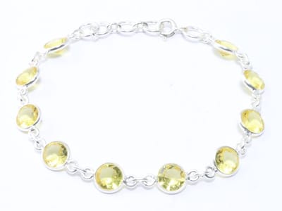 Fijne zilveren armband met citrien