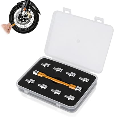Motorfiets Spaak Sleutelset voor Dirt Bikes - 10 Maten, 5.0‑6.8mm, CNC Gereedschap met Opbergdoos voor Wielonderhoud en Reparatie