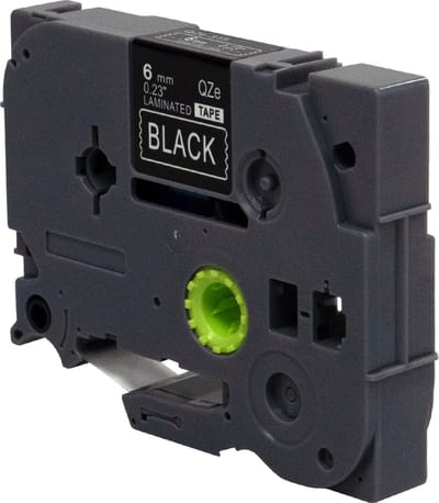 DULA Brother Compatible label tape- Tze-315 - 1 cassette - Brother P-Touch - Wit op zwart - 6mm x 8m
