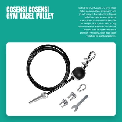 Dailygoods- Gym Kabel Heavy-duty - Fitness Pulley - Roestvrij Staal - 3M Verstelbaar - Veiligheidsontwerp - Geschikt voor Thuisgym