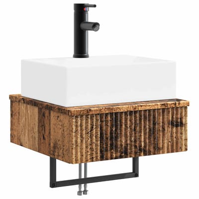 vidaXL - Wandgemonteerde - wastafel - Oud - hout - 40 - x - 41 - x - 39 - cm - Bewerkt - hout