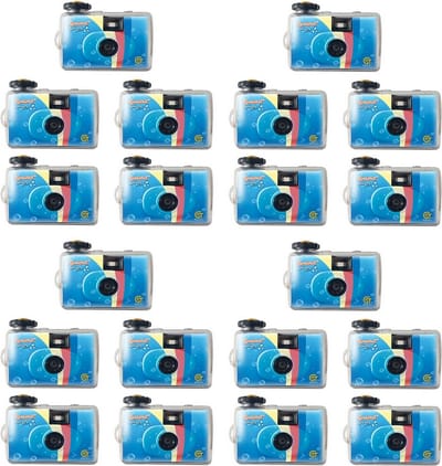 GT Photo GT27WP Realishot Splash - Lot de 20 Appareils Photo Jetables Étanches - 27 Poses, Idéal pour Photos sous l'Eau et Extérieur