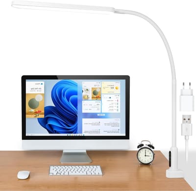 VIN® Bureaulamp led dimbaar daglicht - Tafellamp Nagelstyliste Met 11 felheid instellingen - Nagel salon - Tafellamp – Flexibele Gooseneck - Daglichtlamp - Lichttherapielamp - Manicure – Salon - Beauty – Make Up – Hobby lamp