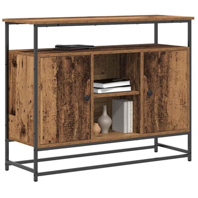vidaXL - Dressoir - Oudhout - 100 - x - 35 - x - 80 - cm - Bewerkt - hout