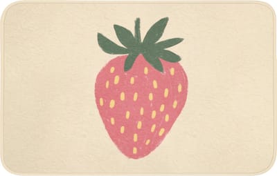 WC mat 80x50 cm - Antislip - Aardbei - Minimalistisch - Rood - Fruit - Toiletmat - Vloermat - Douchemat - Toilet tapijt - Toiletmatten