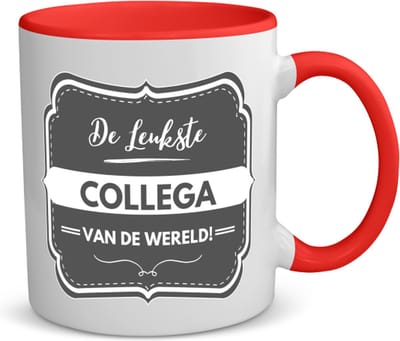 Akyol - de leukste collega koffiemok - theemok - rood - Collega - beste collega - werk - afscheidscadeau - verjaardagscadeau - kado - 350 ML inhoud