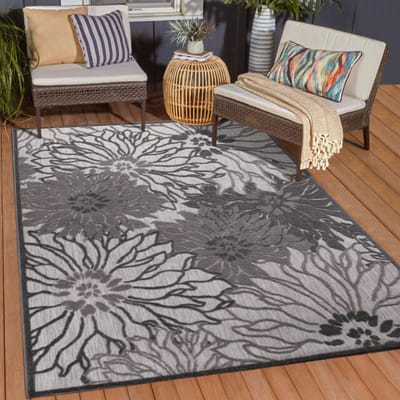 Muratap Binnen en buiten vloerkleed floral outdoor laagpolig tapijt 140x200 cm