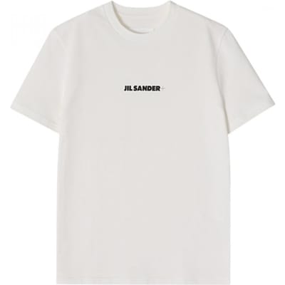 Jill Sander J40gc0118 J20103 102 Logo Print Publiek T-shirt met Korte Mouwen J40GC0118 J20103 102 (S) white