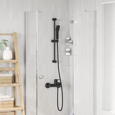 vidaXL - Douche - Systeem - Set - Zwart - 70 - cm - Roestvrij - staal
