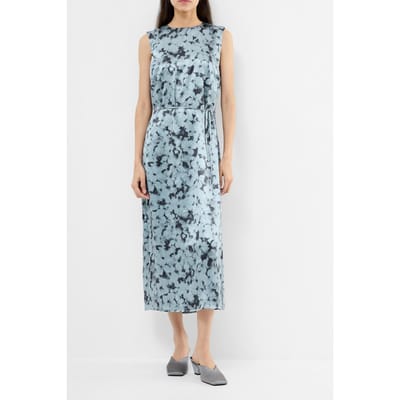 French Connection Cassie Emile Crinkle Midi Dres Blue Multi Blue Multi Maat: 10 | Maxi Jurken Outlet | Dames | Blauw