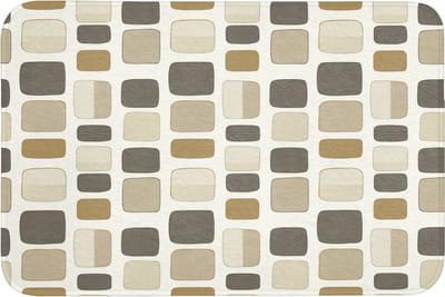 Badmat 90x60 cm - Antislip - Blokken - Vintage - Grijs - Badmatten voor badkamer - Badkamermat - Douchemat - Badkamer mat