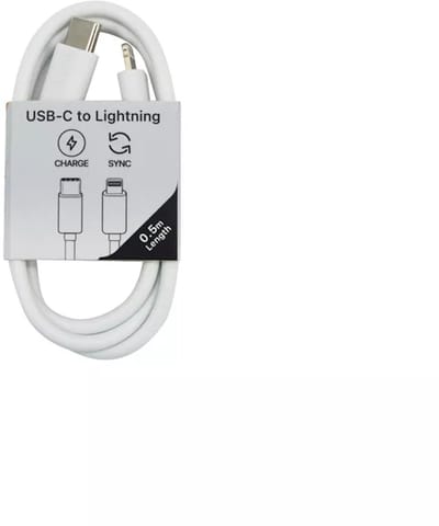 Musthavz - USB-C naar Lightning Kabel – 0,5 Meter – Wit – Snelladen & Dataoverdracht voor iPhone en iPad