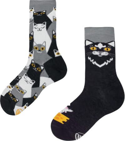 Many Mornings kids sokken black cat multi