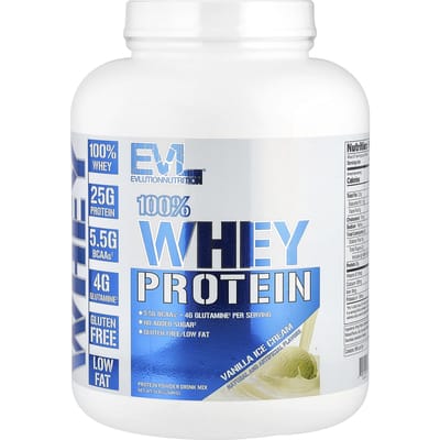 EVLution Nutrition, 100% Wei Eiwit, Vanille IJs Smaak, 5 lb (2.268 kg)
