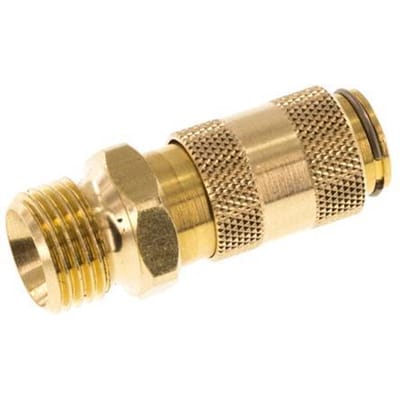 Messing DN 2.7 (Micro) Luchtkoppeling Snelkoppeling G 1/8 inch Buitendraad Double Shut-Off - CLS2-M-B-SV-P-018