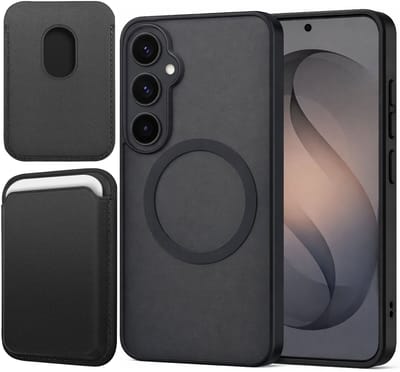 Hoesje + Pasjeshouder geschikt voor Samsung Galaxy S26 - Portemonnee geschikt voor MagSafe - Magnetisch - Pasjes Houder - Creditcardhouder - Zwart