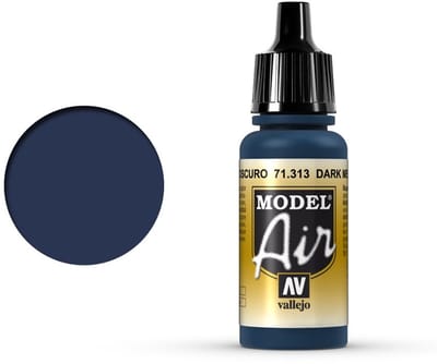 Vallejo Hobbyverf Acrylverf - 71313 Model Air Dark Mediterranean Blue - Acryl Verf flesje - 17 ml