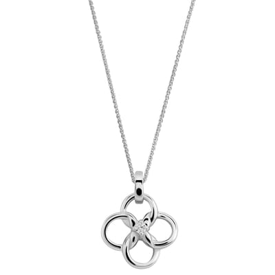 Orphelia 'Aida' Dames 925 Sterling Zilver Set: Ketting + Oorbellen + Ring - Zilver SET-7472